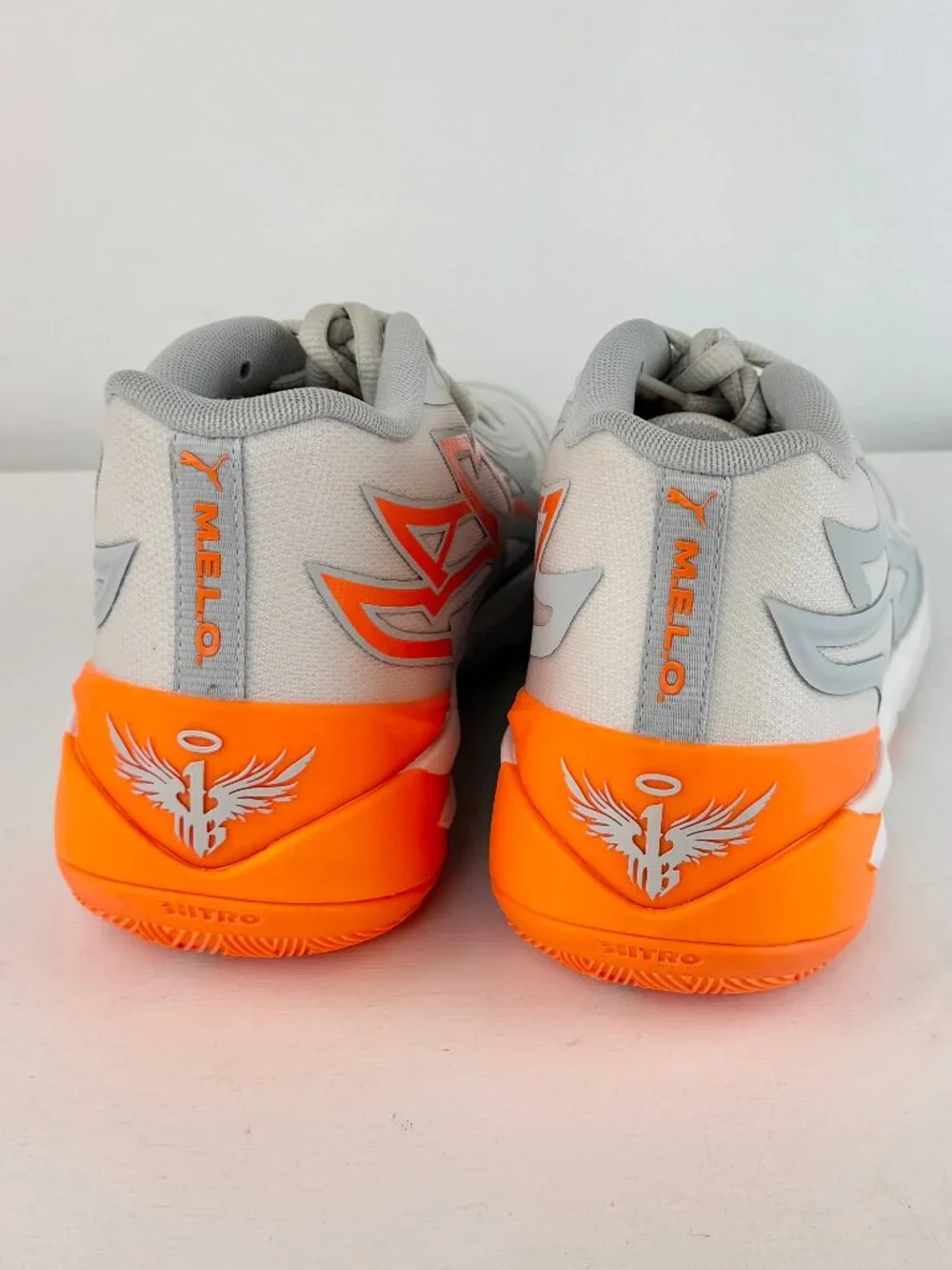 Men's 11 - PUMA LaMelo Ball MB.02 Gorange Platinum Gray Orange Sneaker-378288-02